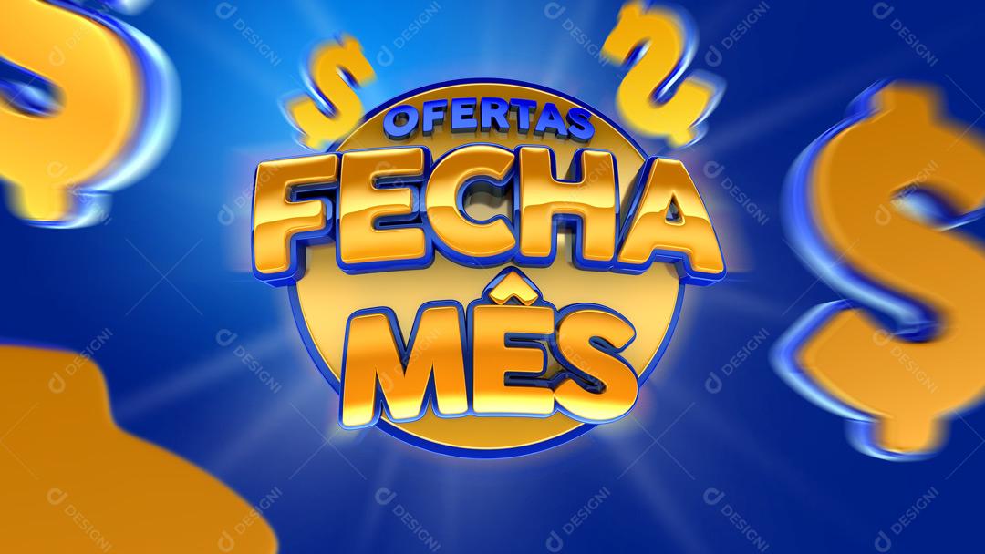 Ofertas Fecha Mês Selo 3D Para Composição PSD
