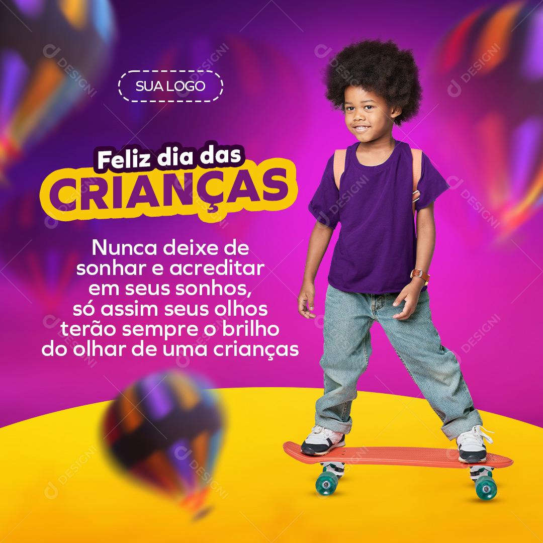Post Feed Data Comemorativa Dia das Crianças Social Media PSD Editável