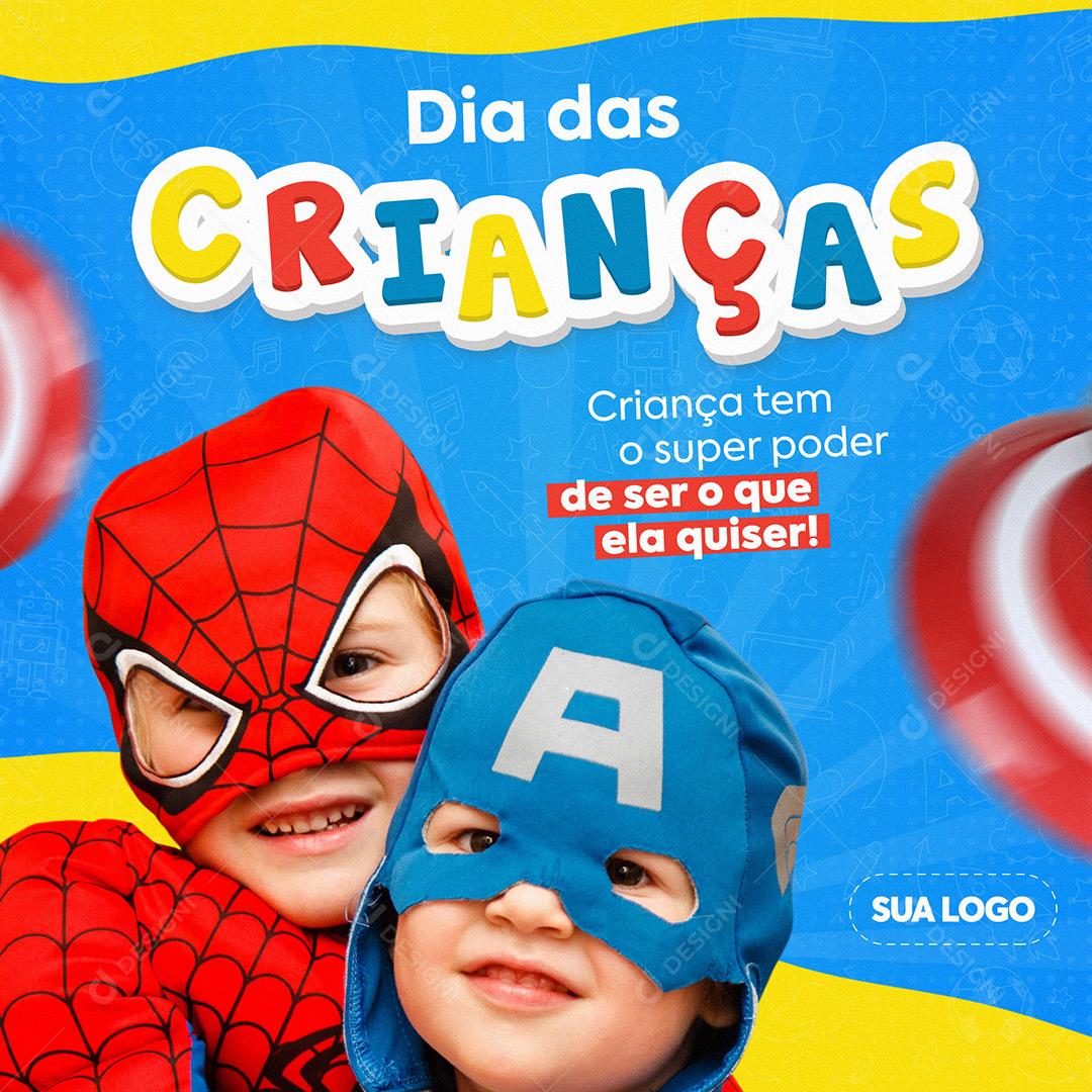 Post Feed Data Comemorativa Dia das Crianças Social Media PSD Editável