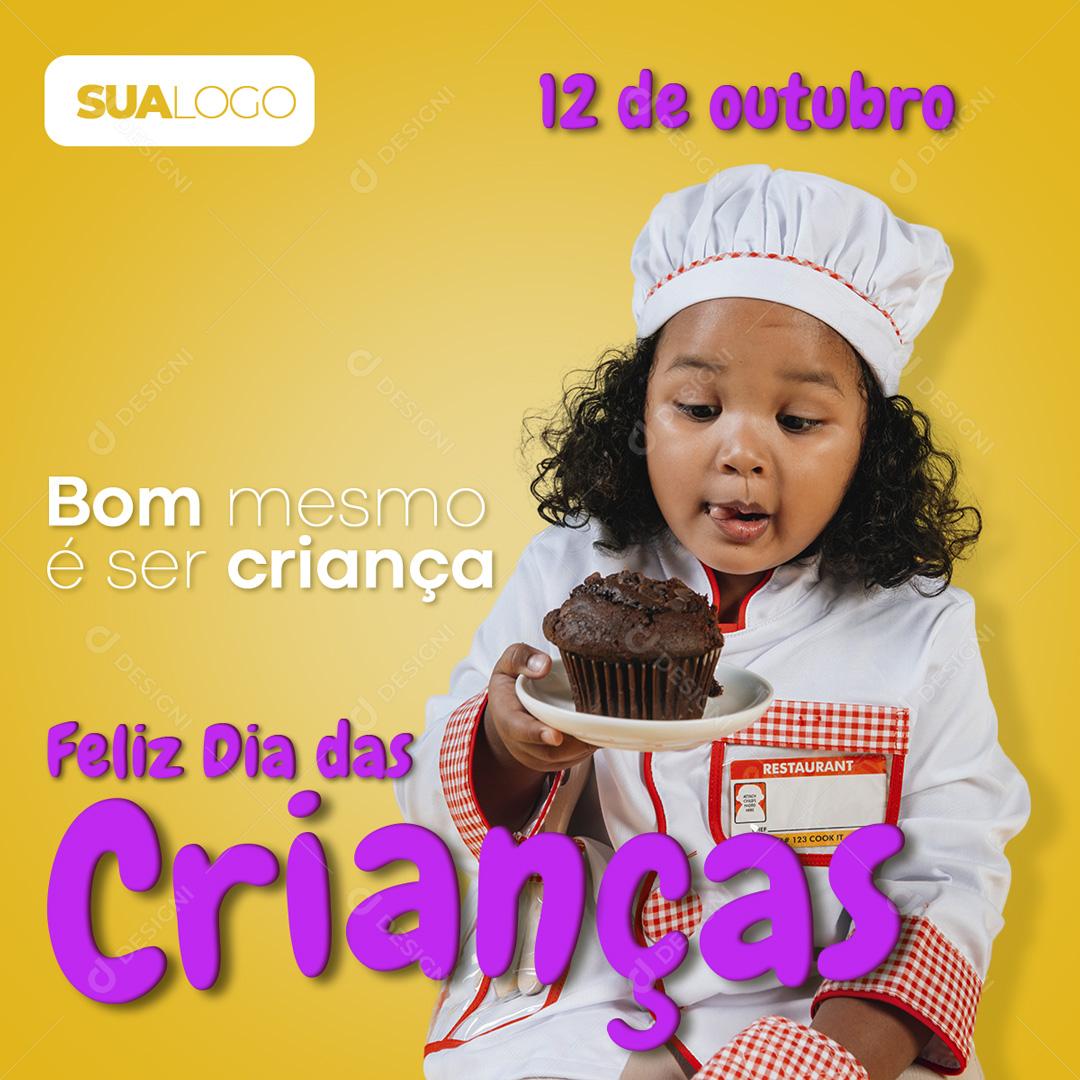 Bom Mesmo É Ser Criança Social Media PSD Editável