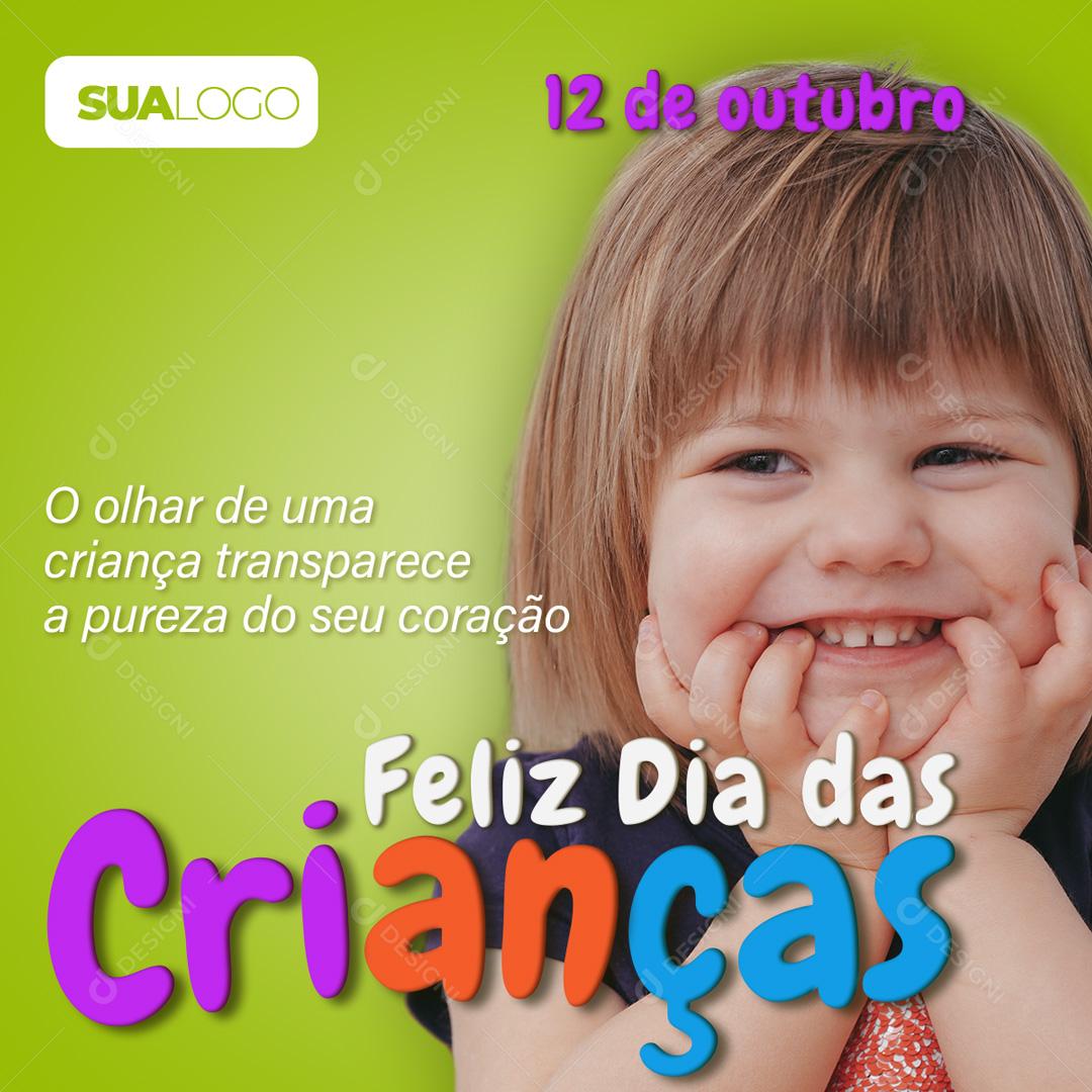 Olhar De Uma Criança Transparece a Pureza Do Seu Coração Social Media PSD Editável