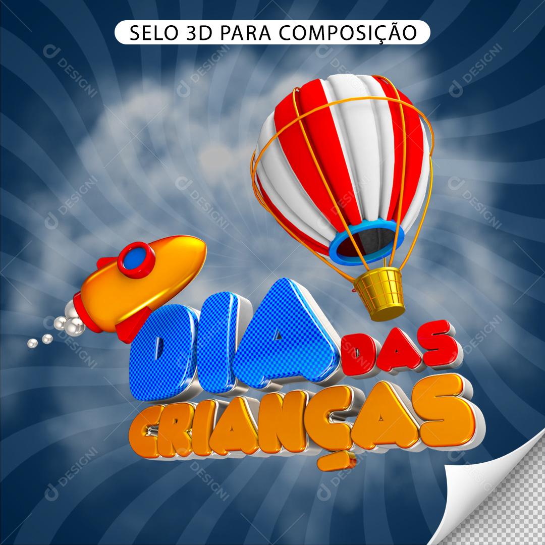 Selo 3D Para Composição Balão Dia Das Crianças