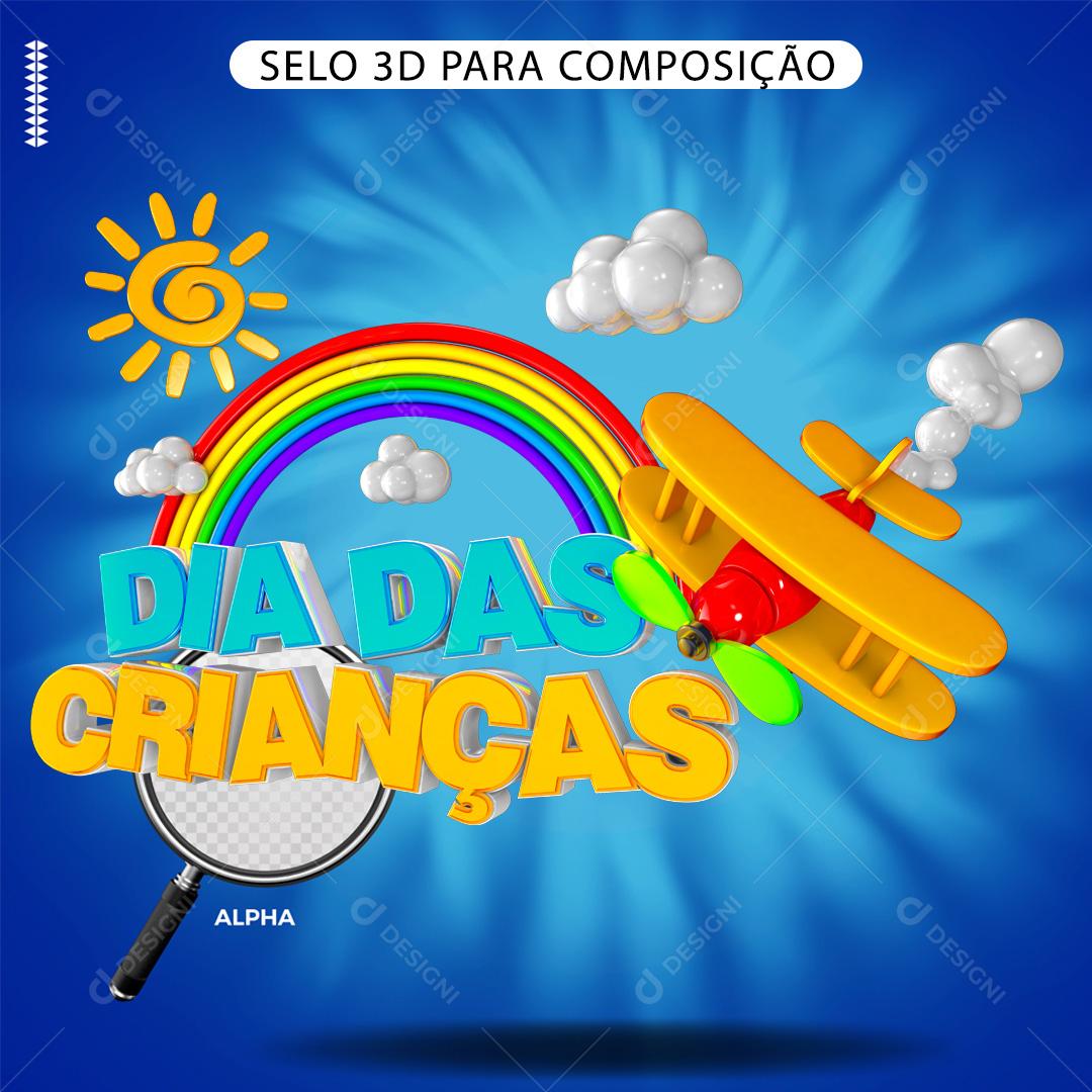 Selo 3D Para Composição Dia Das Crianças