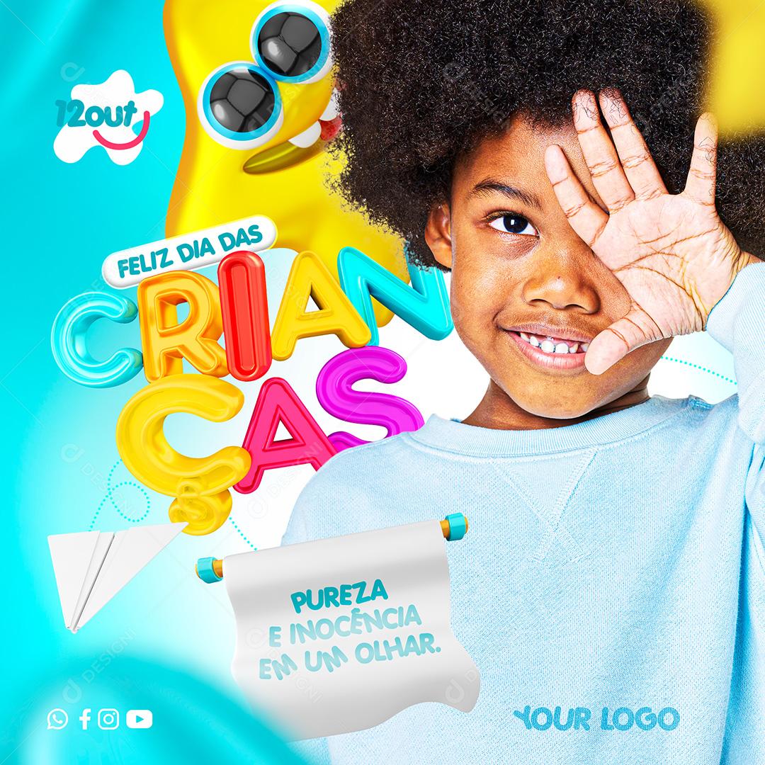 Feliz Dia das Crianças Social Media PSD Editável