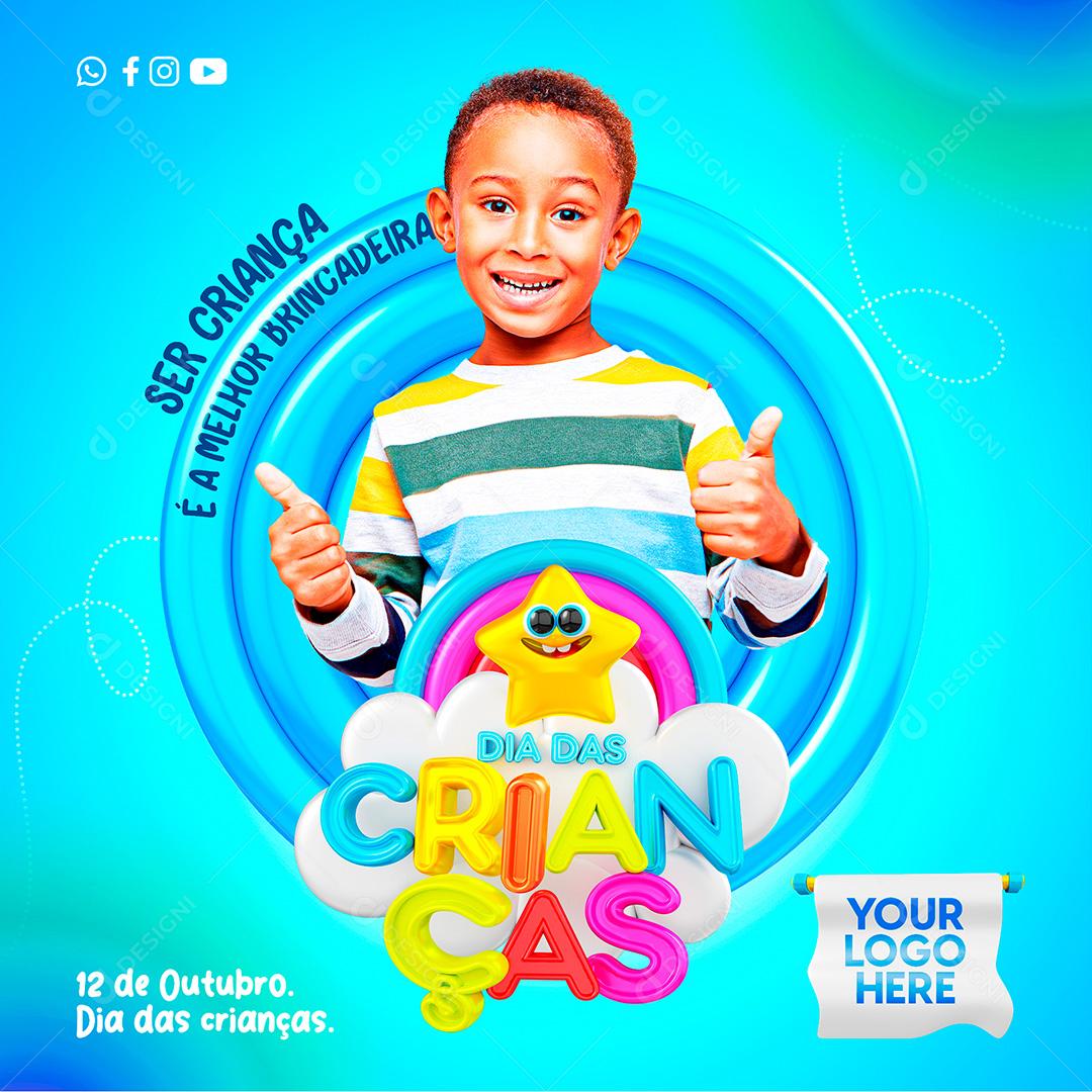 Feliz Dia das Crianças Social Media PSD Editável