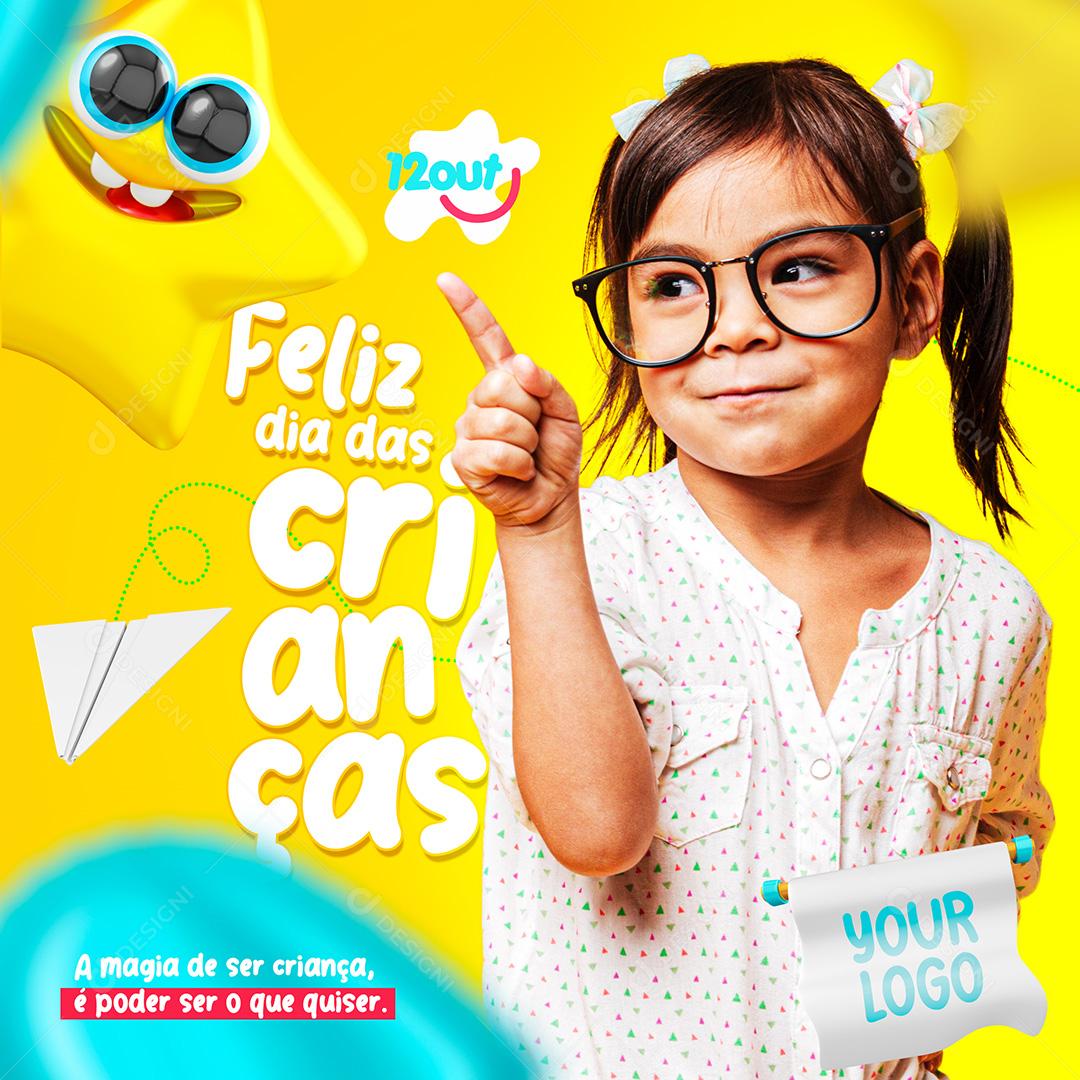 Feliz Dia das Crianças Social Media PSD Editável