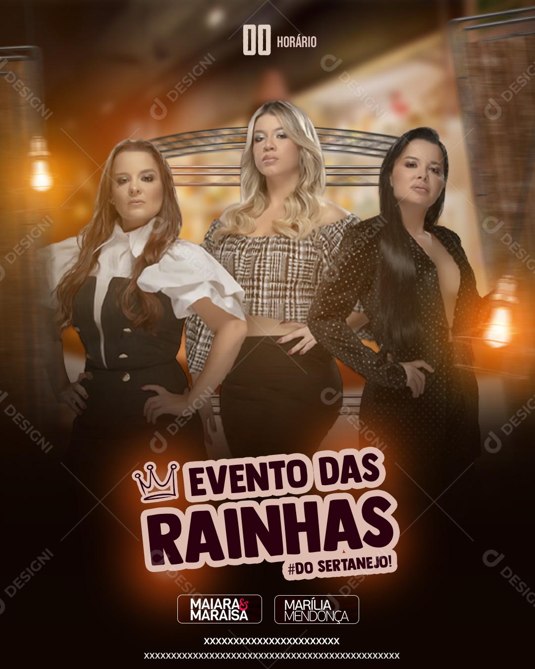 Feed Flayer Evento Das Rainhas Social Media PSD Editável