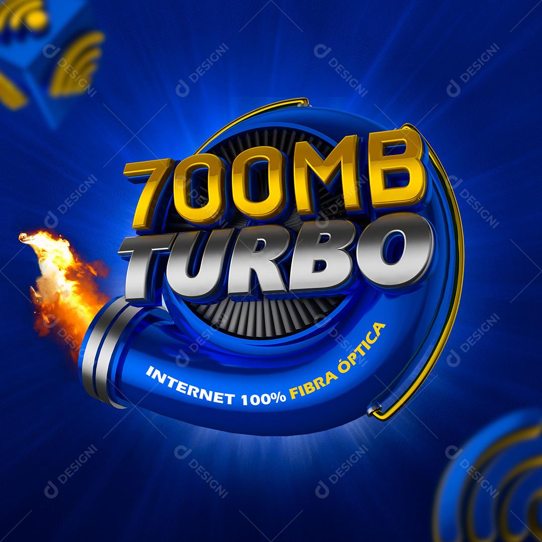 700MB Megabyte Turbo Selo 3D Para Composição Texto Editável PSD