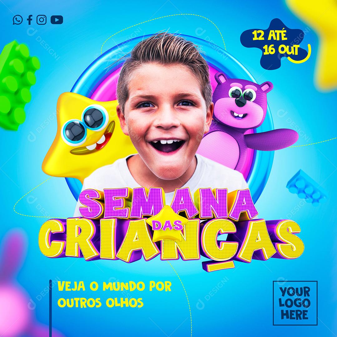 Semana das Crianças Social Media PSD Editável