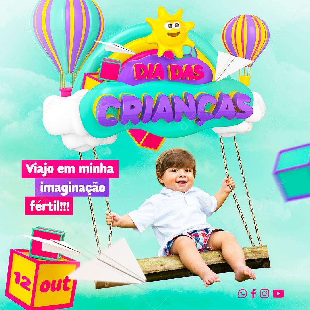 Feliz Dia das Crianças Social Media PSD Editável