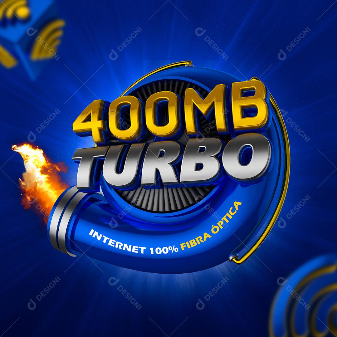 400MB Megabyte Turbo Selo 3D Para Composição Texto Editável PSD