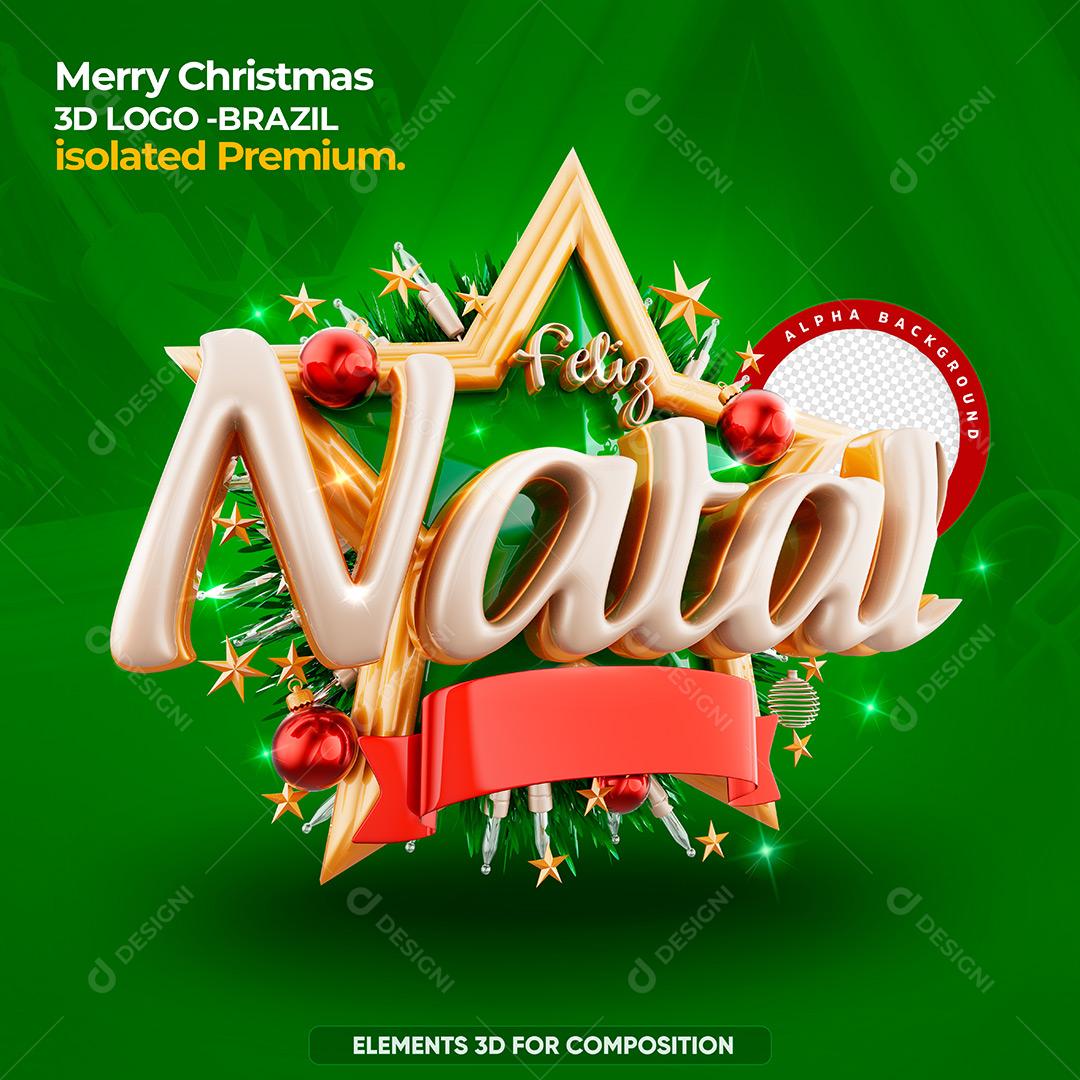 Feliz Natal Selo 3D Para Composição PSD
