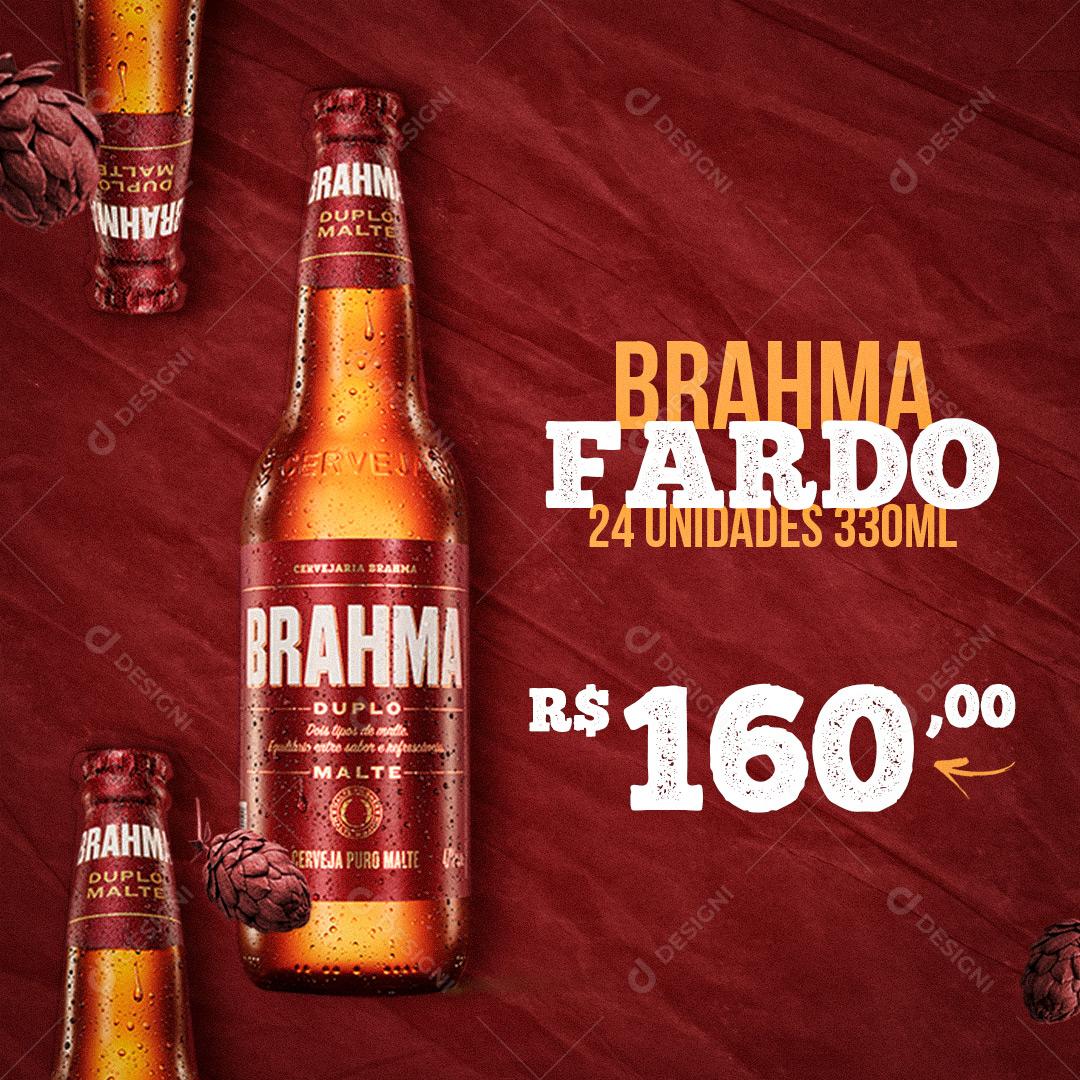 Post Feed Distribuidora Cerveja Brahma Fardo 24 Unidades Social Media PSD Editável