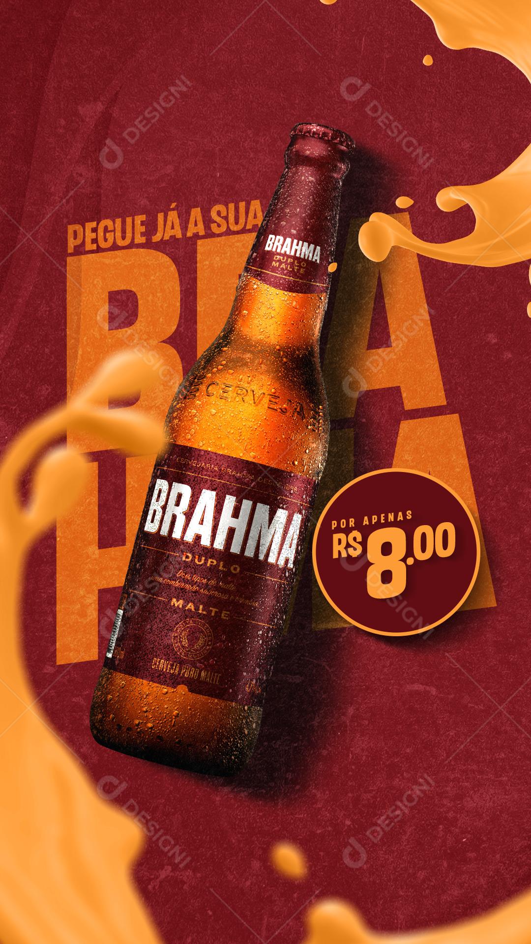 Post Story Distribuidora Brahma Duplo Malte Peça Já a Sua Social Media PSD Editável