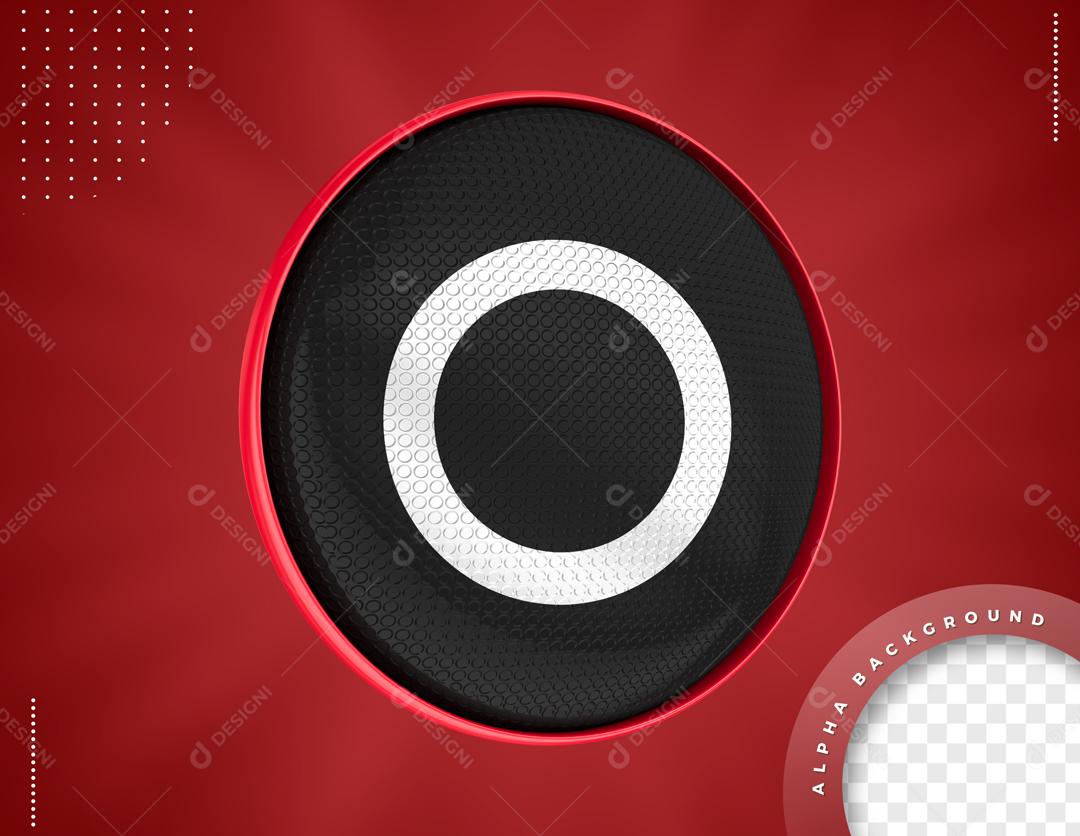 Ícone 3D Redondo Round 6 Elemento 3D Para Composição PSD