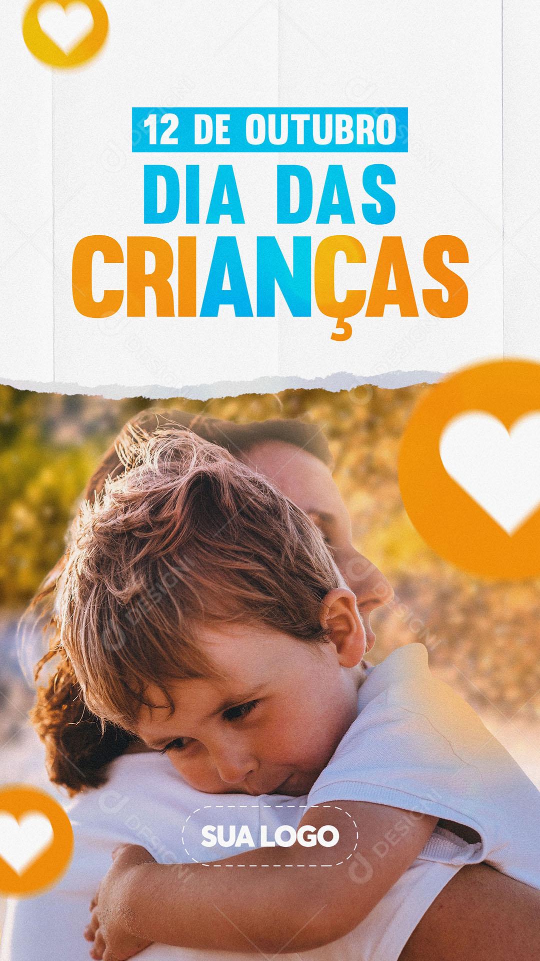 Post Story 12 de Outubro Dia das Crianças Social Media PSD Editável