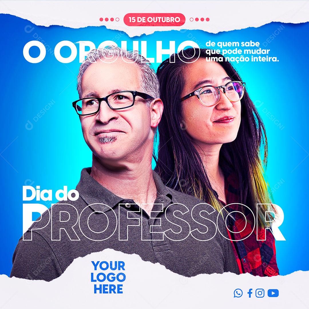 Post Feed Data Comemorativa 15 de Outubro Dia do Professor Social Media PSD Editável