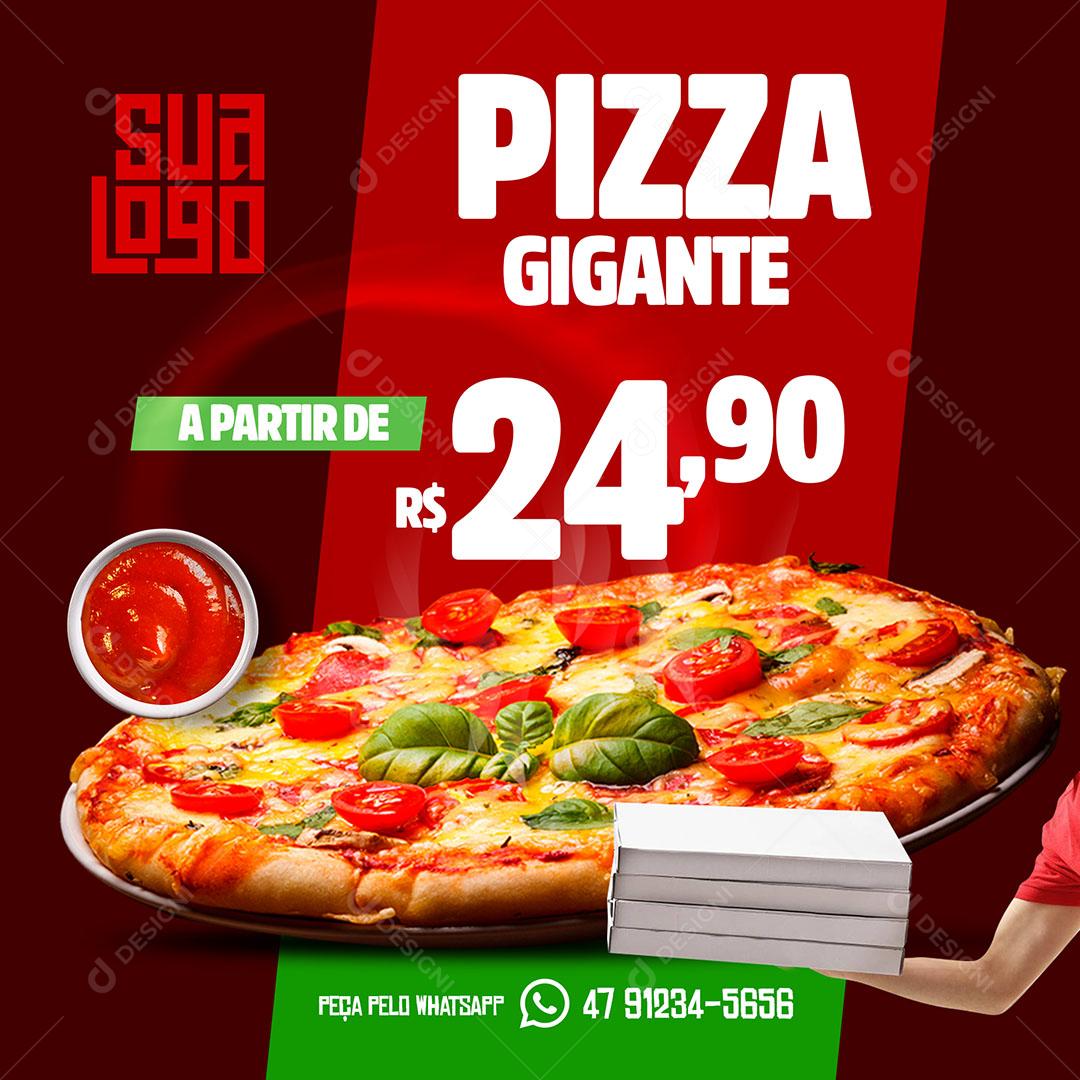 Post Feed Pizzaria Pizza Gigante Apartir Preço Social Media PSD Editável