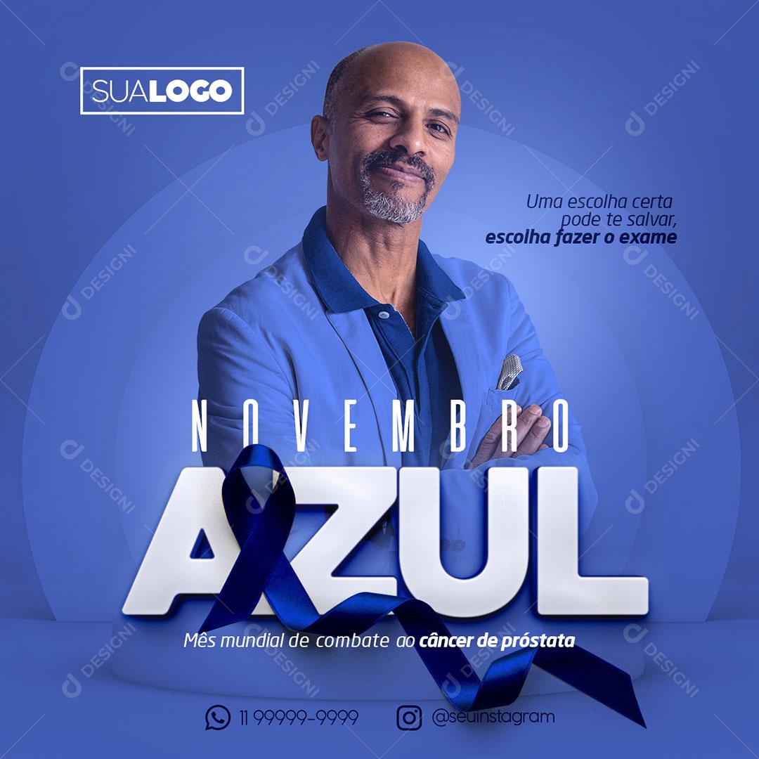 Post Feed Data Comemorativa Novembro Azul Social Media PSD Editável