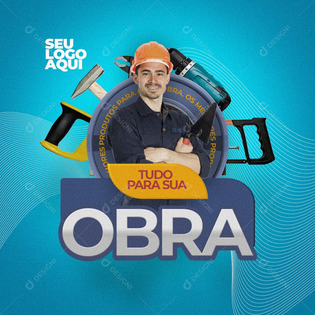 Post Feed Matérial de Construção Tudo Para Sua Obra Social Media PSD Editável