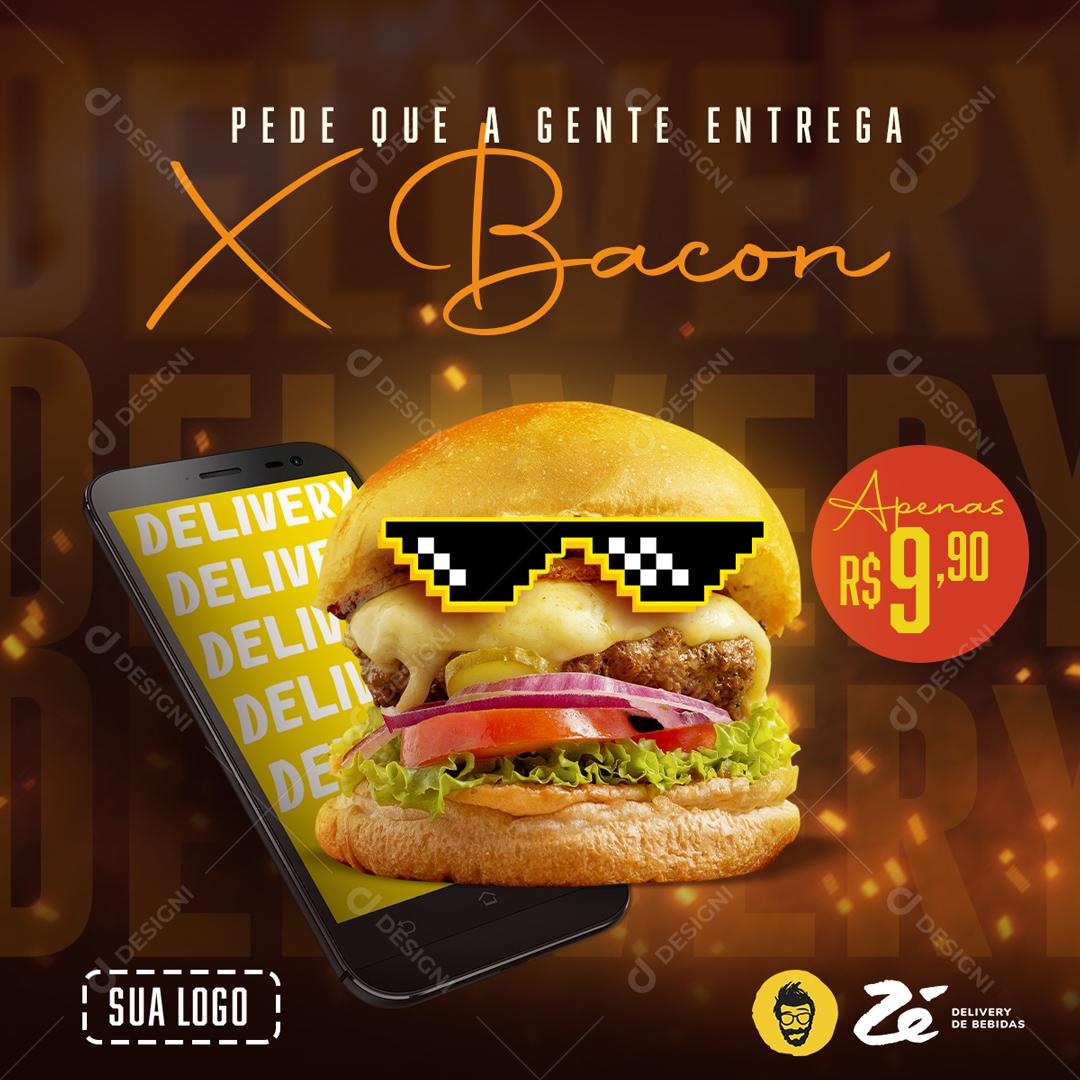 Pede Que A Gente Entrega Social Media PSD Editável