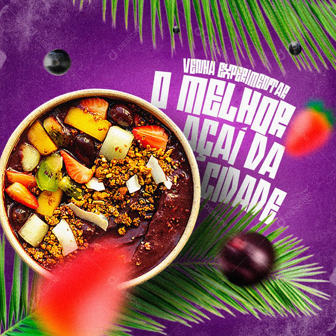 O Melhor Açaí da Cidade Social Media PSD Editável