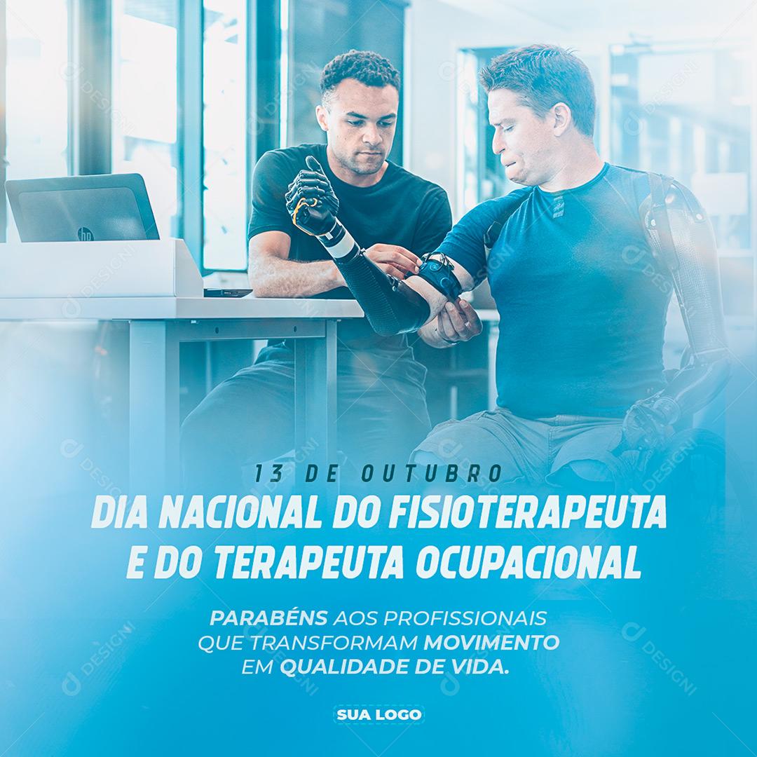 Post Feed Data Comemorativa Dia Nacional do Fisioterapeuta Social Media PSD Editável