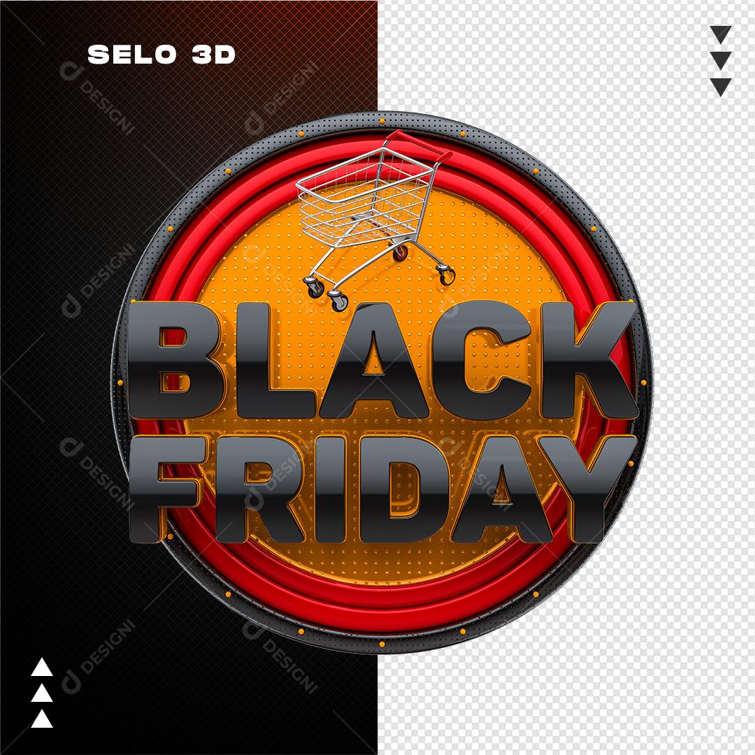 Selo 3D para Composição Black Friday PSD