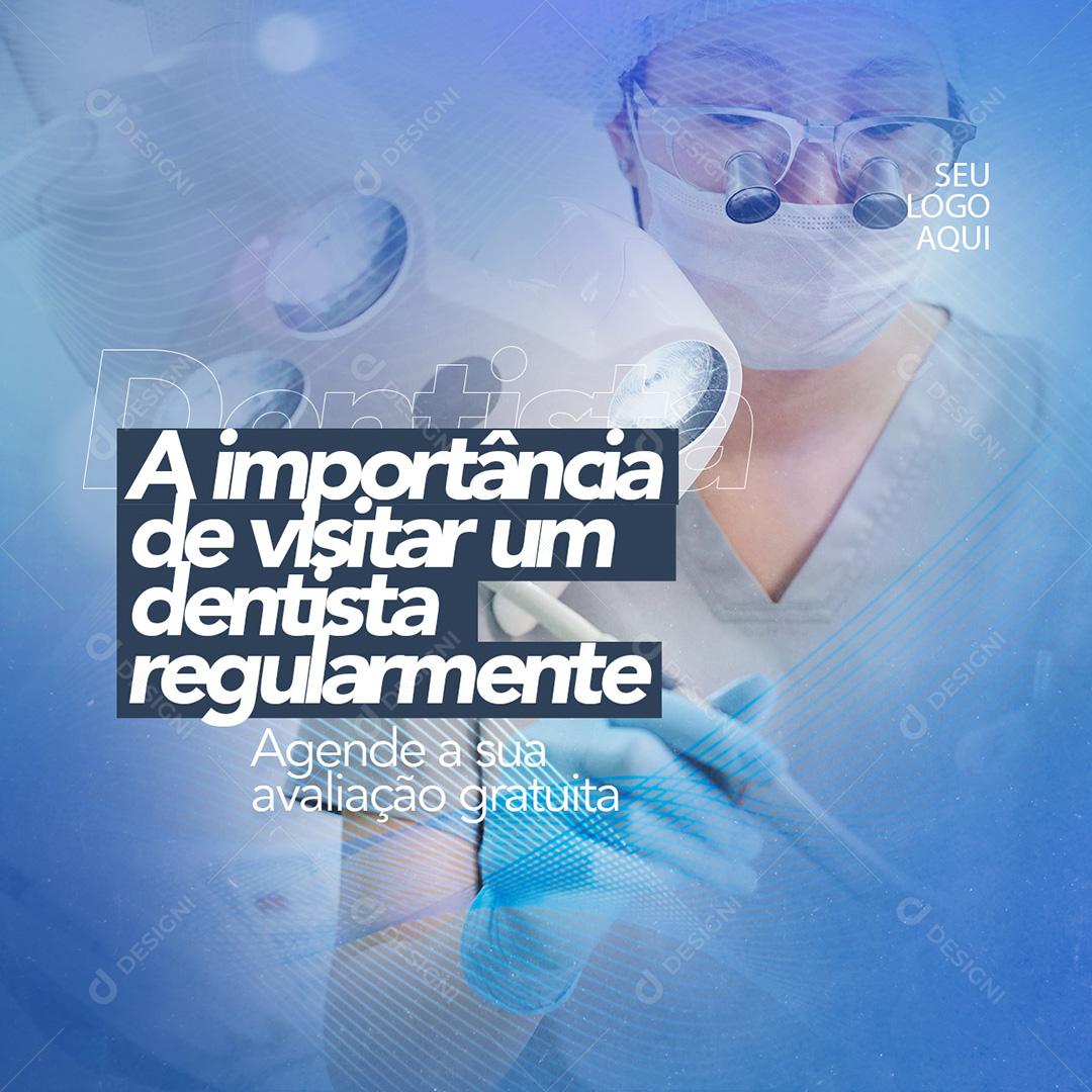 A Importância de Visitar Um Dentista Regularmente Social Media PSD Editável Idosos Odontologia