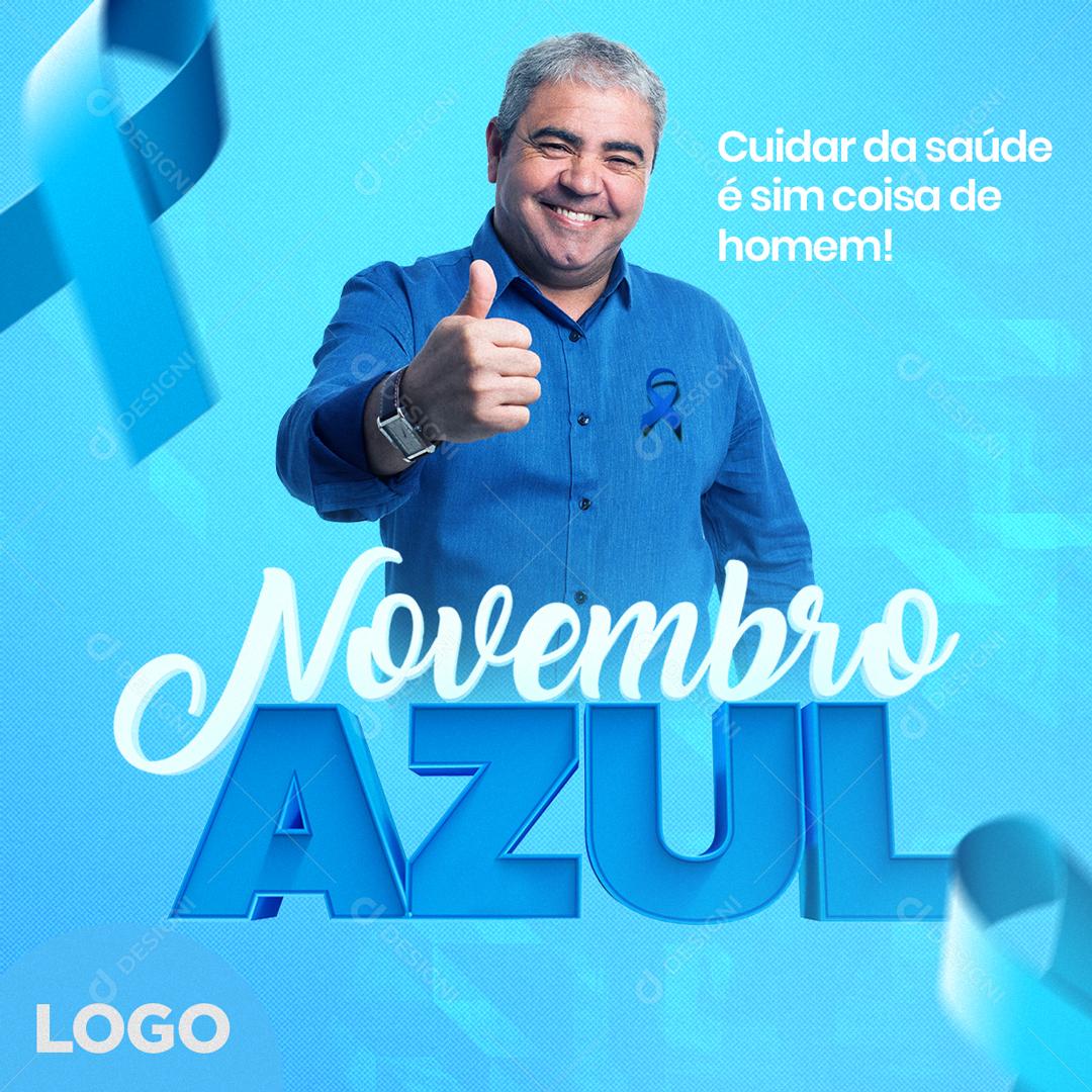 Post Feed Data Comemorativa Novembro Azul Social Media PSD Editável