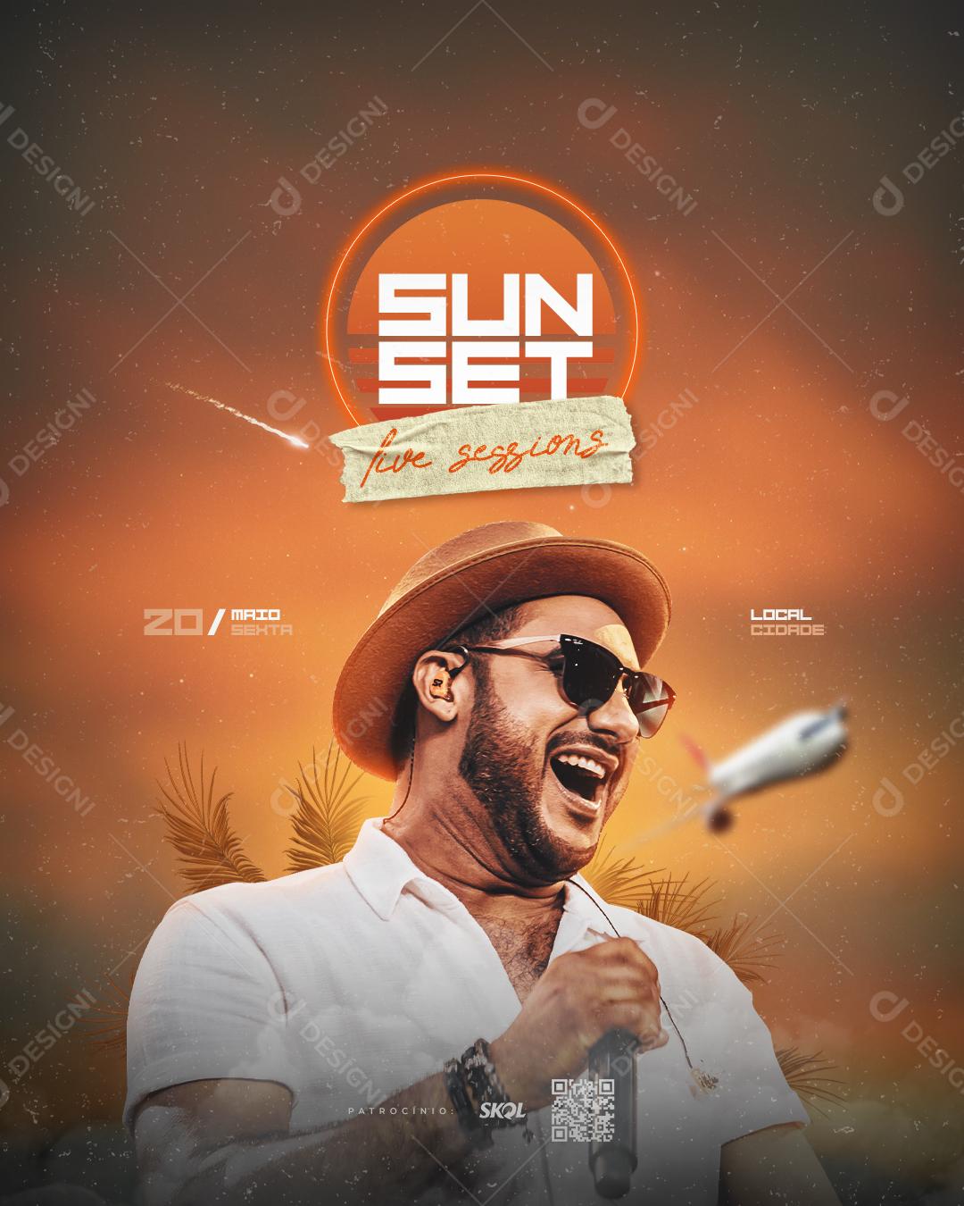 Feed Flayer Sun Set Social Media PSD Editável