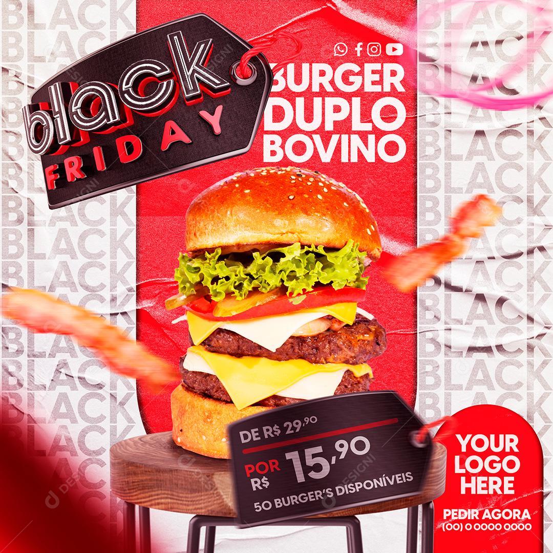 Black Friday Burguer Duplo Bovino Media PSD Editável