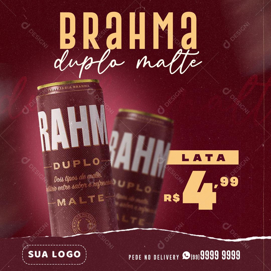 Brahma Puro Malte Bebida Lata Social Media PSD Editável