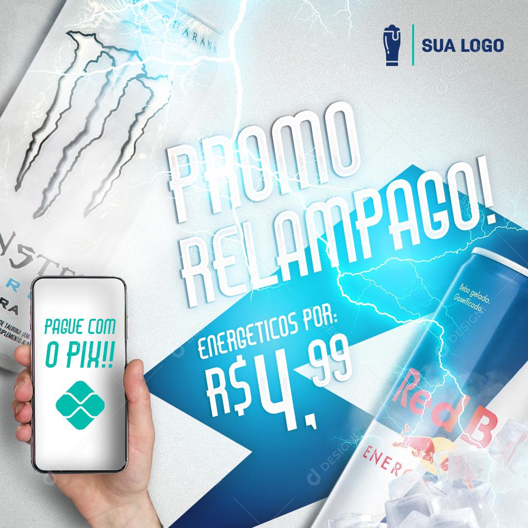 Promo Relâmpago Energéticos Social Media PSD Editável
