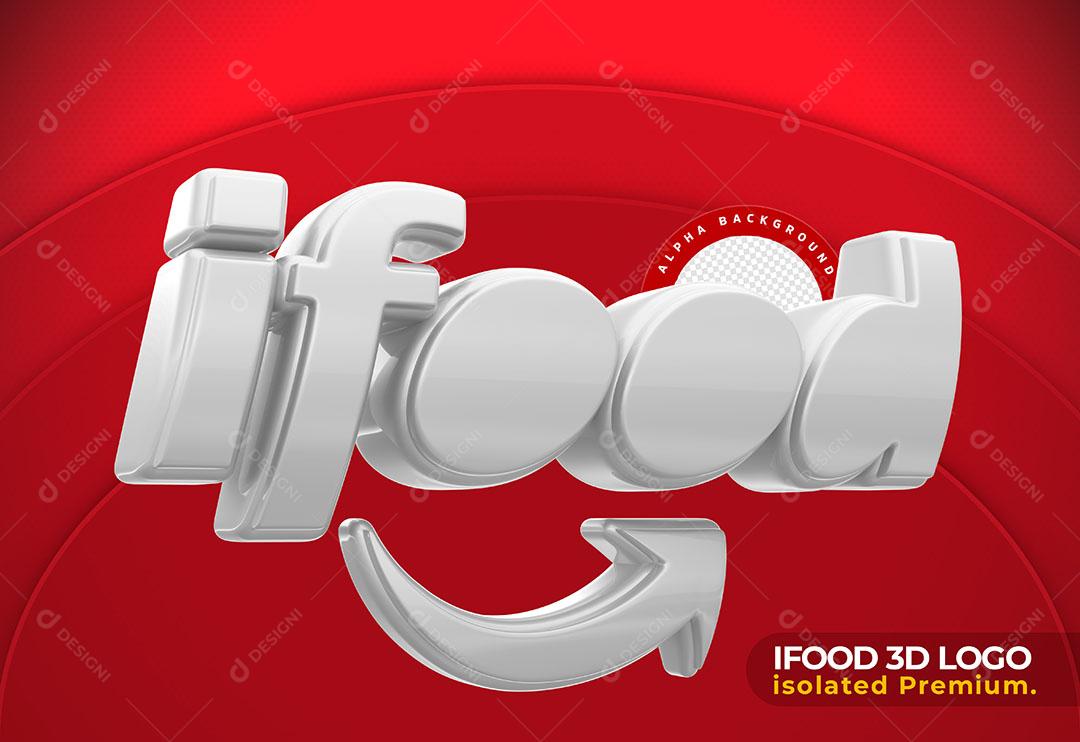 Ifood Logo 3D Para Composição PSD