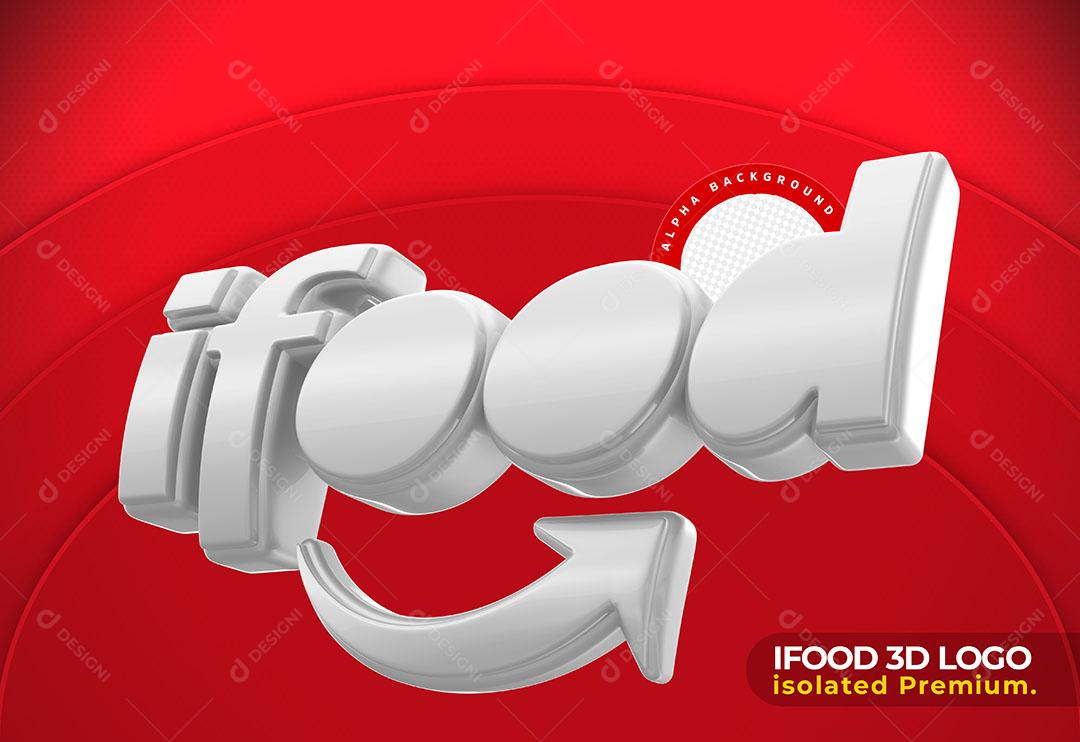 Ifood Logo 3D Para Composição PSD