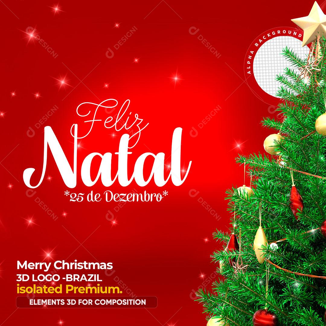 Feliz Natal Elementos Natalino Para Composição PSD Editável