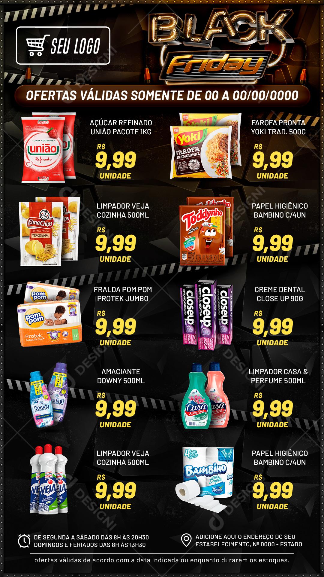 Encarte Black Friday Coca Cola Cerveja Produtos De Limpeza Supermercado Social Media PSD Editável