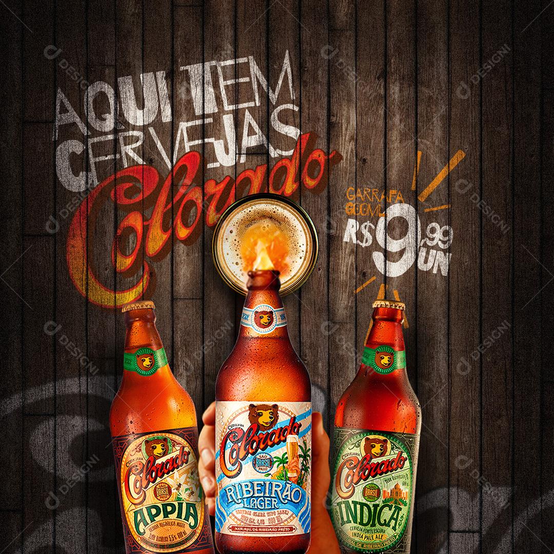 Aqui Tem Cerveja Colorado Social Media PSD Editável