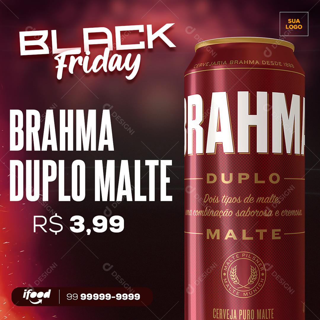 Black Friday Brahma Duplo Malte Social Media PSD Editável