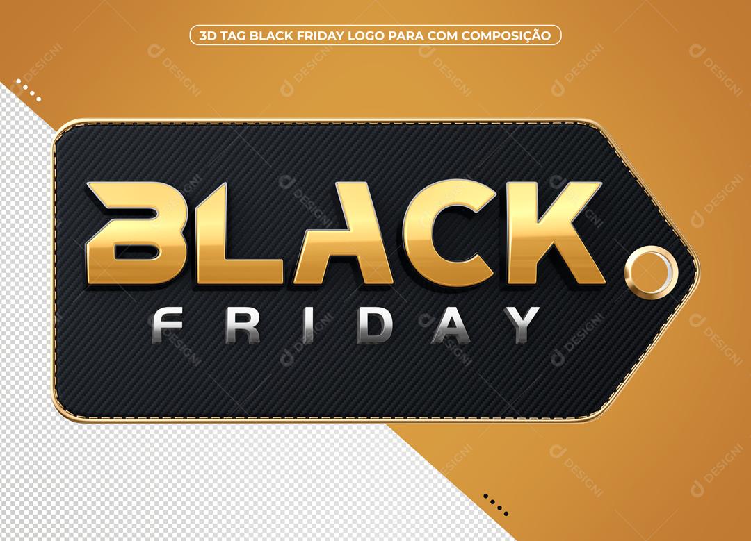 Selo 3D Black Friday Cores Editáveis Social Media PSD Editável