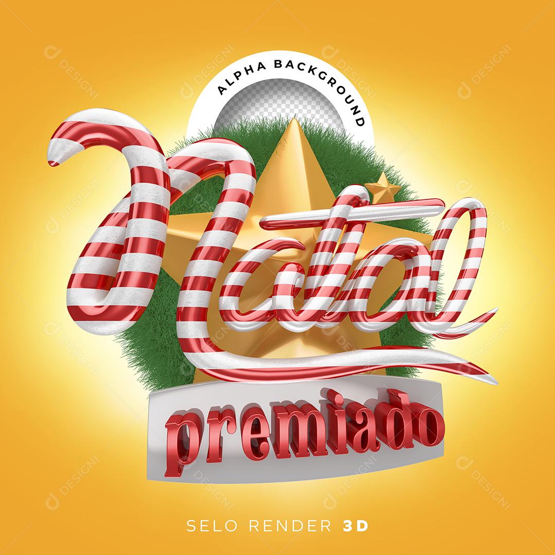 Natal Premiado Selo 3D Para Composição PNG Transparente Sem Fundo
