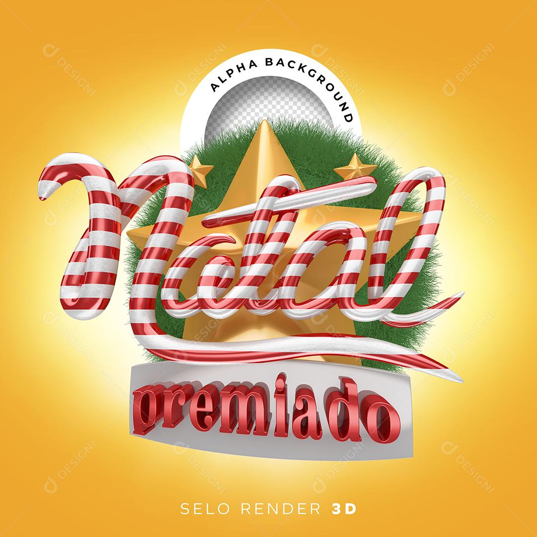Natal Premiado Selo 3D Para Composição PNG Transparente Sem Fundo