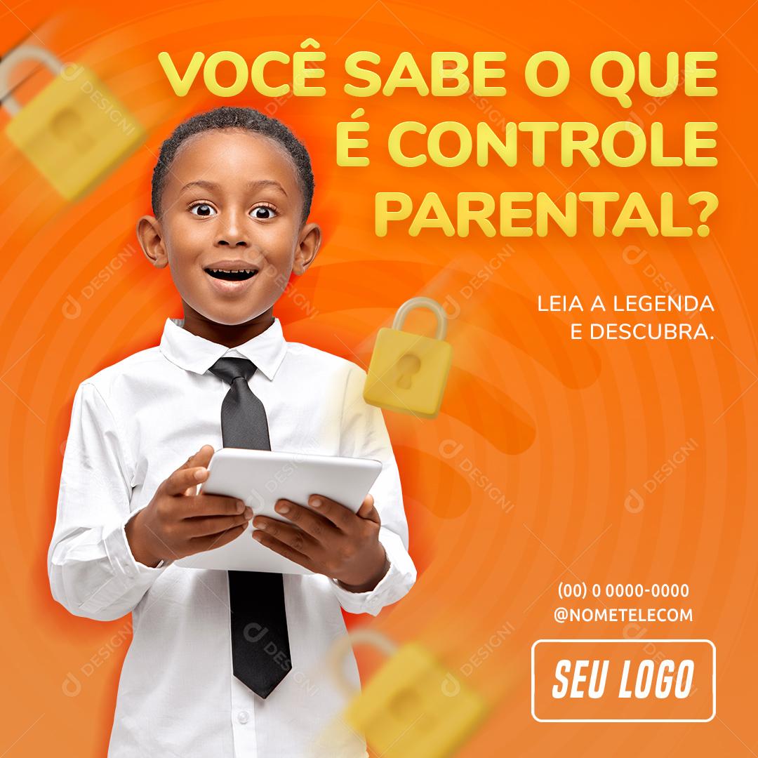 Você sabe O Que É Controle Parental wi-fi Social Media PSD Editável