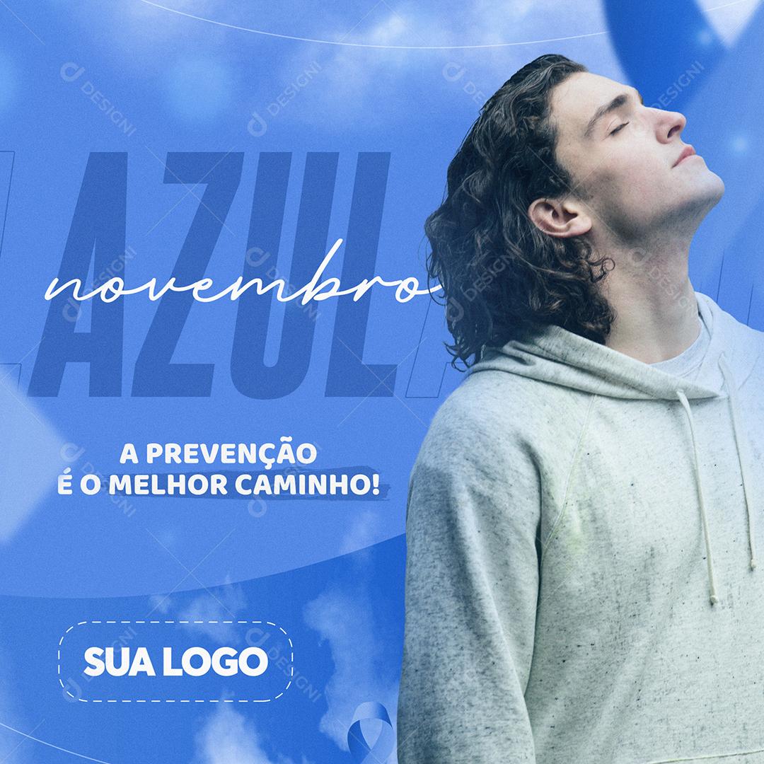 Post Feed Data Comemorativa Novembro Azul Social Media PSD Editável