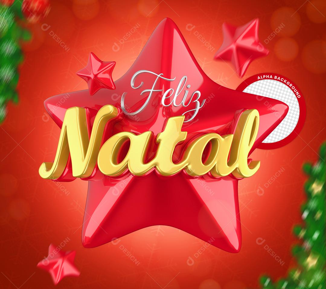Feliz Natal Selo 3D Para Composição PSD