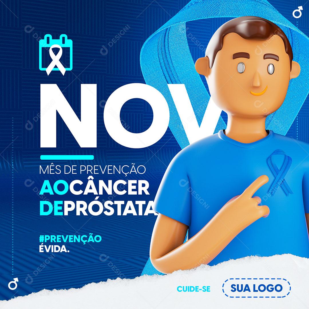 Post Feed Data Comemorativa Novembro Mês de Prevenção Social Media PSD Editável