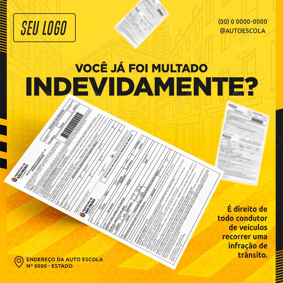 Você Já Foi multado Indevidamente CNH Carteira De Motorista Social Media PSD Editável