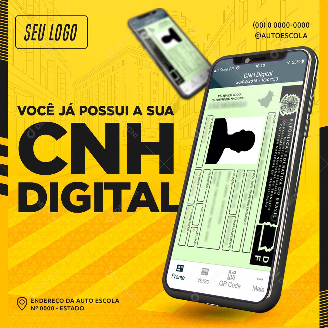 Você Já Possui A CNH Digital Carteira De Motorista Social Media PSD Editável