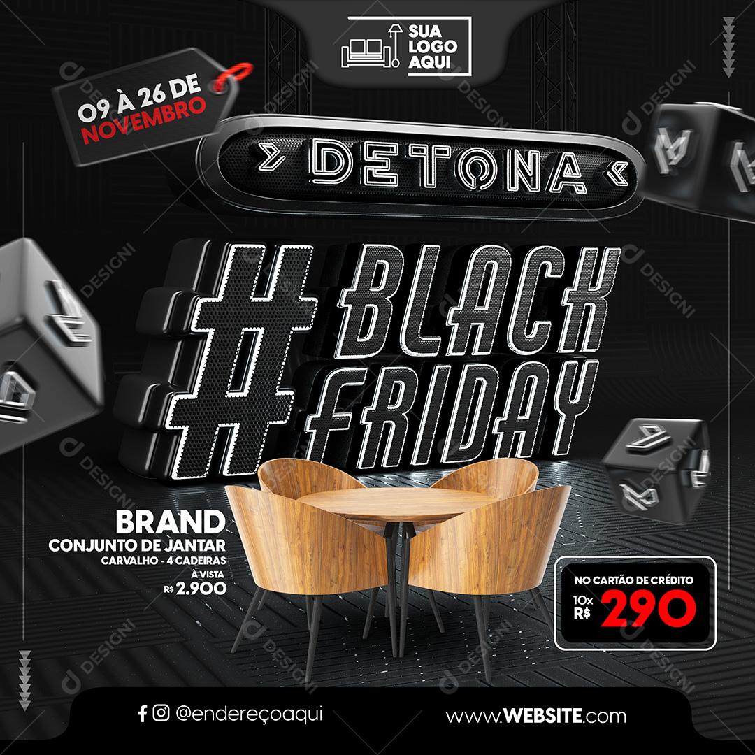 Black Friday Móveis Conjunto de Jantar Social Media